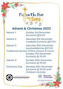Advent and Christmas Service Schedule 2023