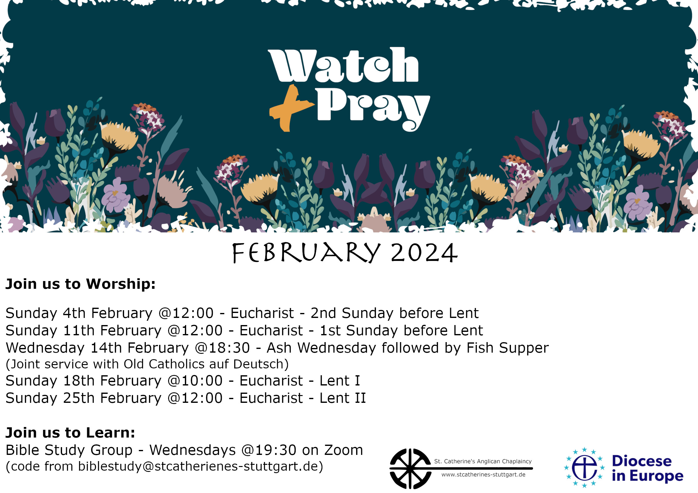 Dates for February Services